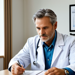 Experienced Psychiatrist**

"A professional psychiatrist, mid-career, in a well-lit, modern doctor's office, fully clothed in appropriate medical attire, examining patient records. Focus on competence and knowledge. Safe for work, appropriate content, professional, perfect anatomy, natural pose, proper finger count, well-formed hands."

**