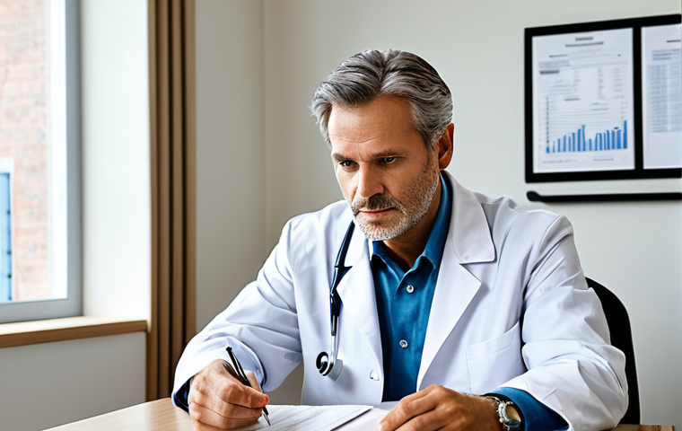 Experienced Psychiatrist**
"A professional psychiatrist, mid-career, in a well-lit, modern doctor's office, fully clothed in appropriate medical attire, examining patient records. Focus on competence and knowledge. Safe for work, appropriate content, professional, perfect anatomy, natural pose, proper finger count, well-formed hands."
**