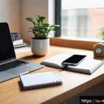 정신건강 자격증 시험 준비의 핵심 포인트 - A focused young adult student sitting at a tidy desk in a cozy, modern home study room filled with b...