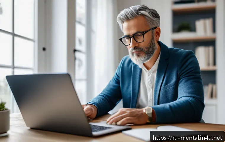 정신건강 상담사 업무일기 - A professional psychologist conducting an online therapy session in a cozy, well-lit home office, we...